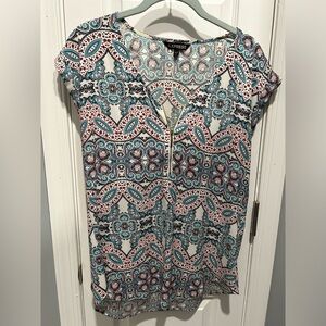 Multi-Colored Half Zip Work Shirt